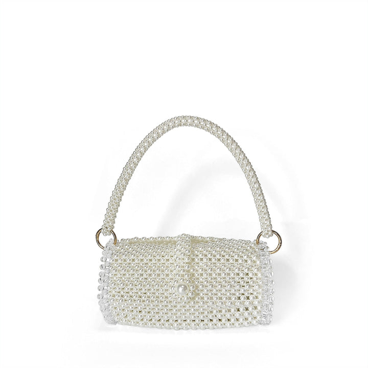 Retro Dinner Cans Pearl Bag Acrylic Beads Hand Carrying Knitting Beaded Pouch Mobile Phone Bag