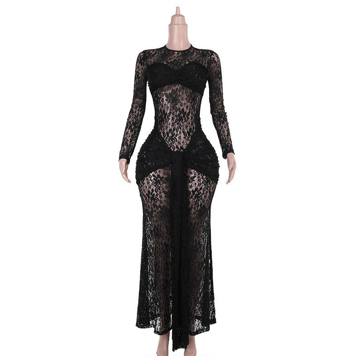 Fall Type Hip Sexy See through Slim Lace Dress Women