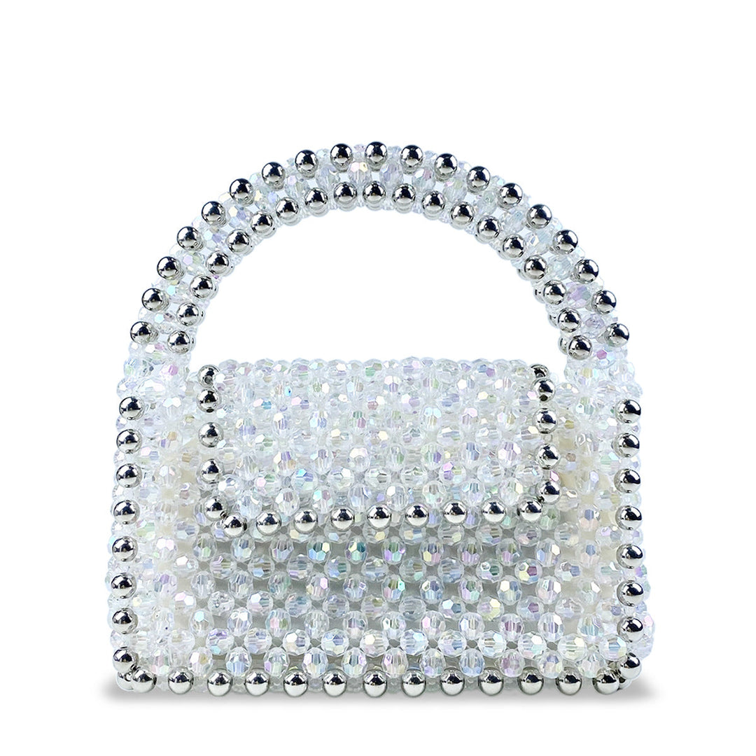 Beaded Handbag Simple Square Hand Woven Bag Mobile Phone Horizontal Crossbody Bag Colorful Acrylic