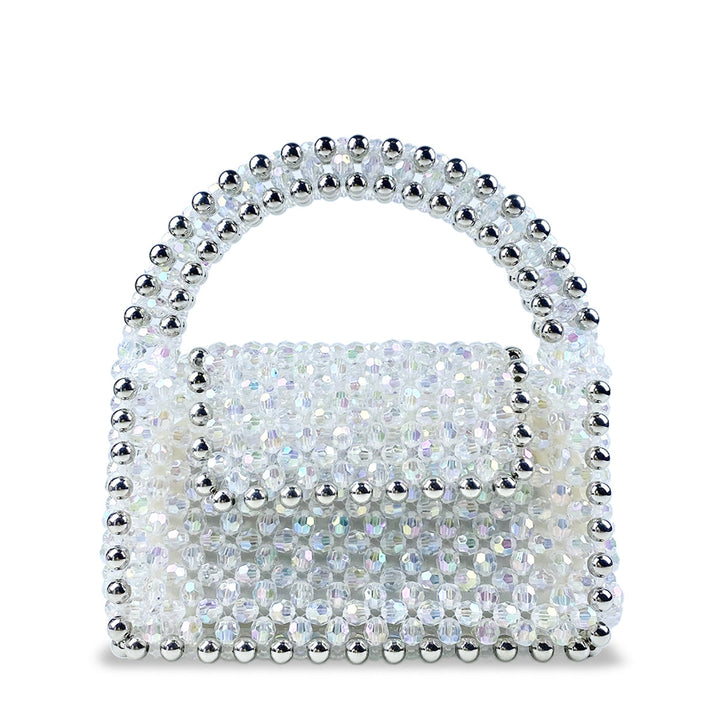 Beaded Handbag Simple Square Hand Woven Bag Mobile Phone Horizontal Crossbody Bag Colorful Acrylic