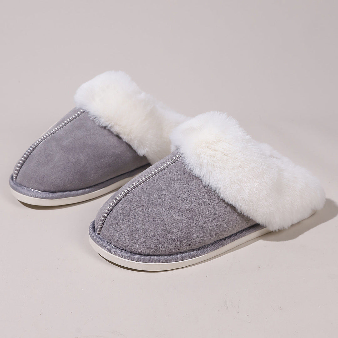 Fluffy Slippers Autumn Winter Warm Slugged Bottom Home Thickened Fleece Slippers Home Indoor Cotton Slippers