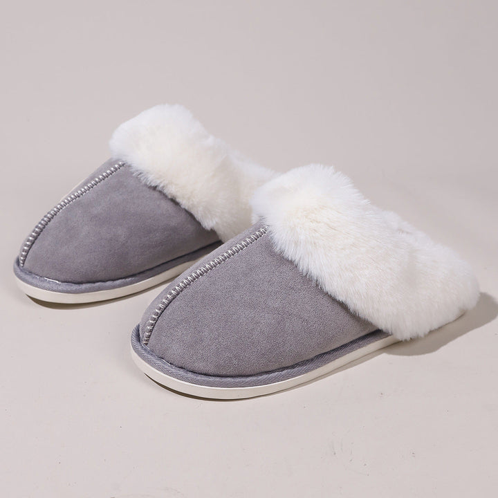 Fluffy Slippers Autumn Winter Warm Slugged Bottom Home Thickened Fleece Slippers Home Indoor Cotton Slippers