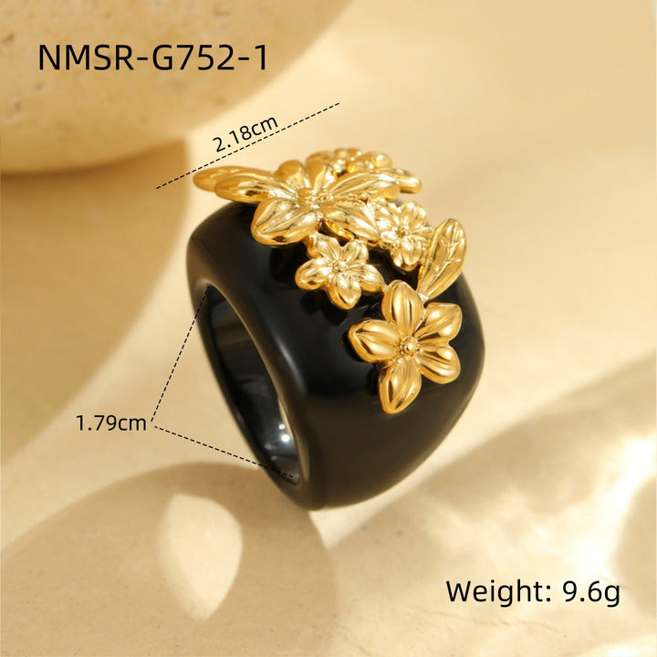 Ring Floral Design Ring Floral Brocade Bunch Light Luxury High End All Match Jewelry Popular Women