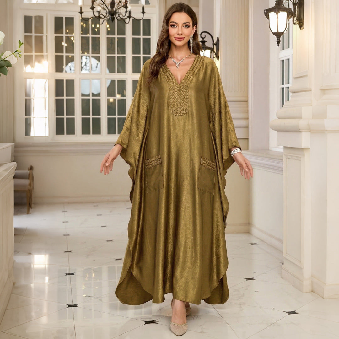 Gold Vacation Beach Coat Maxi Dress Women Loose Maxi Dress Swimsuit Blouse Sun Protective Clothing