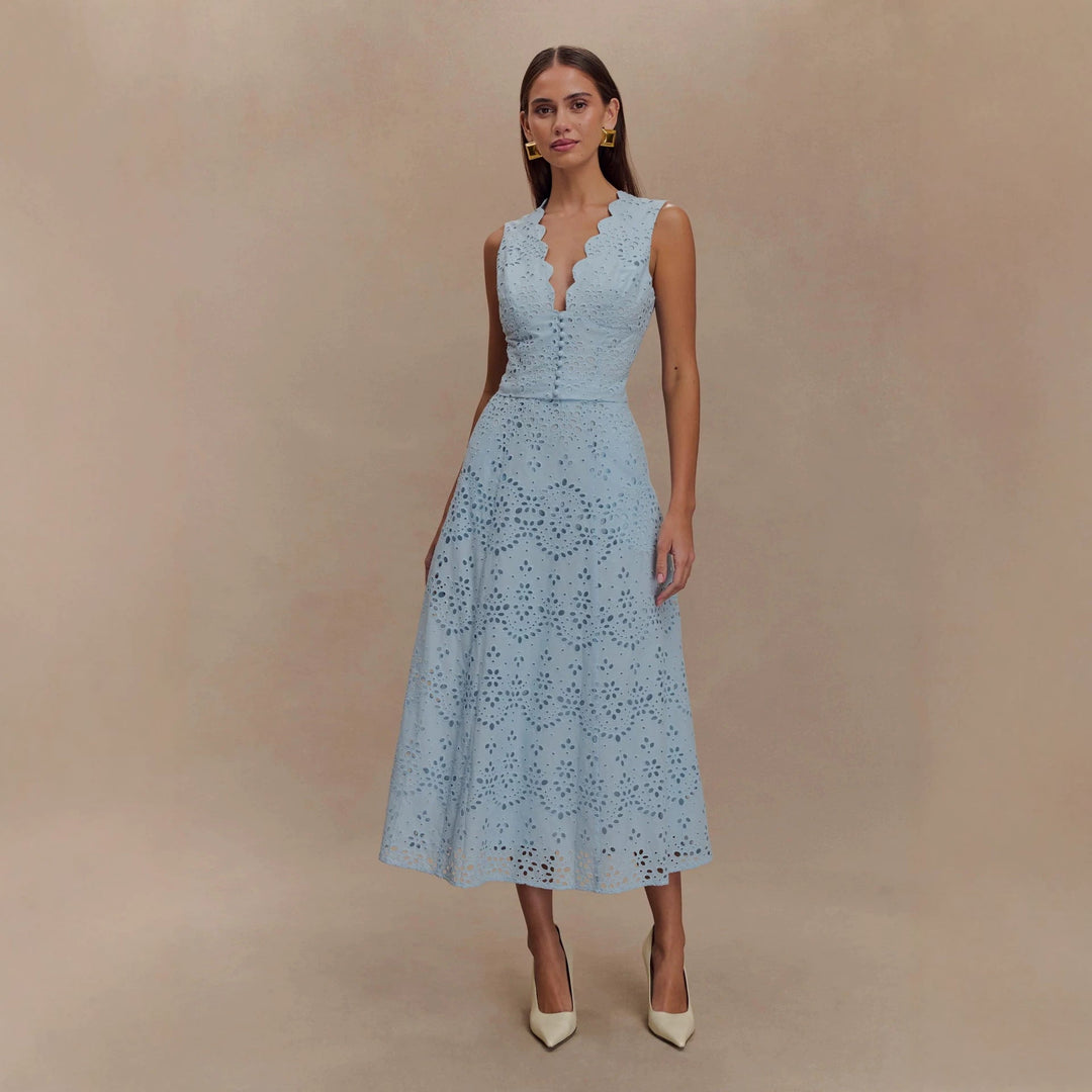 Spring Summer Vest Lace Casual Vacation Skirt Two Piece Set