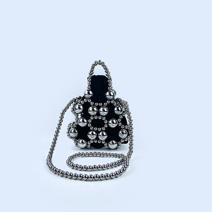 Internet Celebrity Same Dark Beaded Small Waste Bag Concave Shape Handbag Messenger Bag Trend