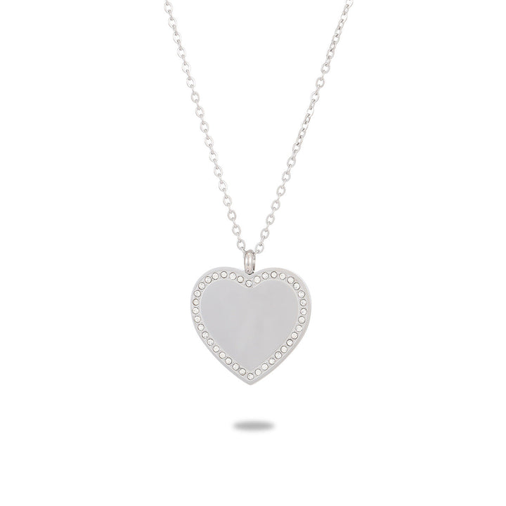 Lettering Private Exclusive Stainless Steel Necklace Special Interest Inlaid Zircon Titanium Steel Embellished