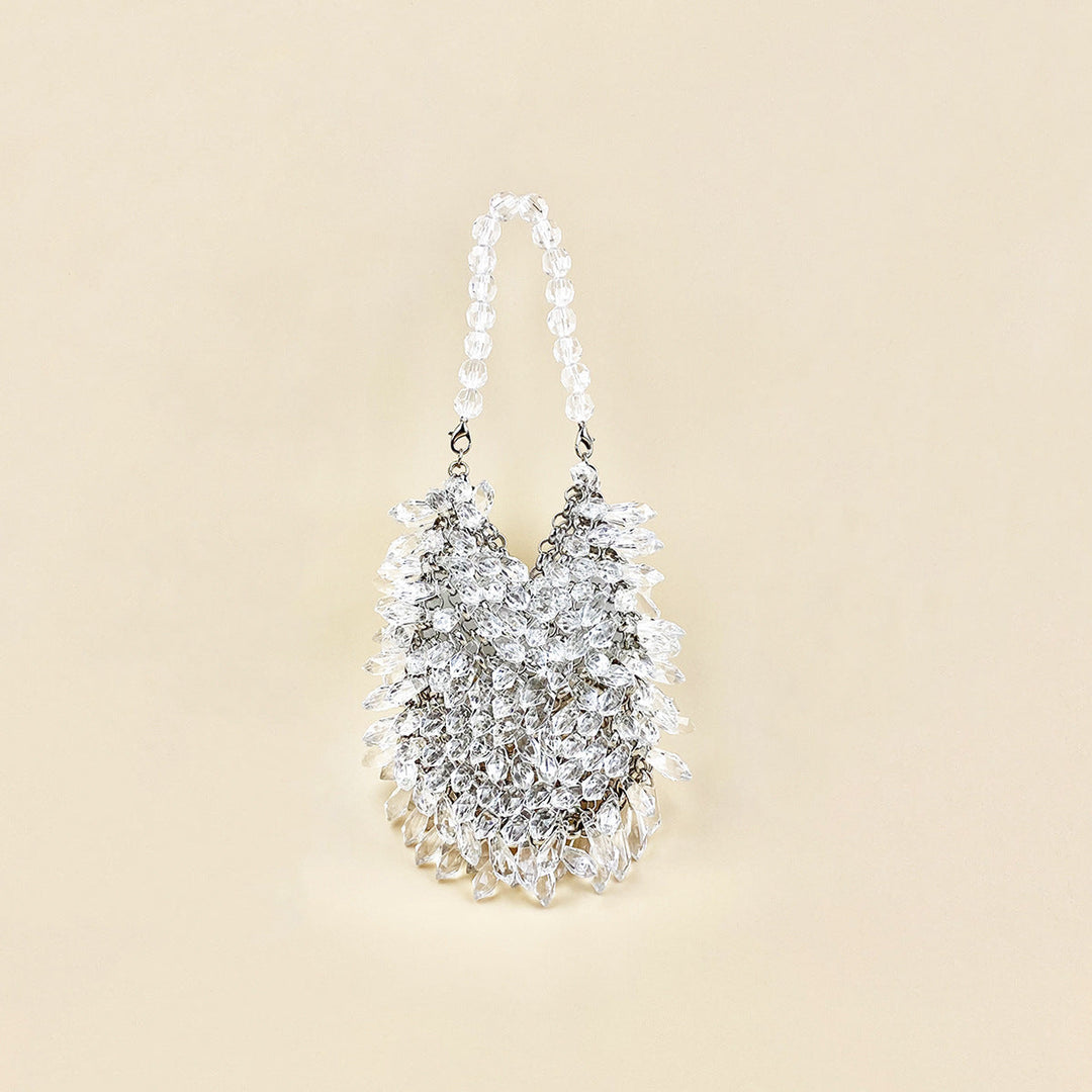 Niche Handmade Acrylic Solid Color Beads Women Portable Water Drop Bag High Sense Dinner Bag