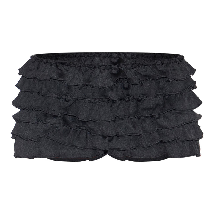 Women Clothing Solid Color Frill Wavy Casual Lantern Dress Short Skirt Culottes