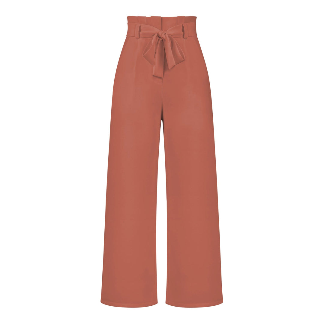 Fashion Workwear Women Dress Work Pant Casual All Matching Wide Leg Trousers Belt Commuting Pants Summer