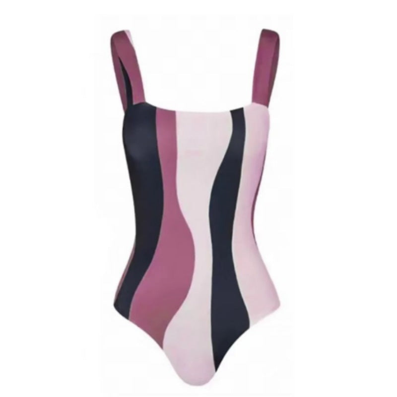 One Piece Bikini Swimsuit Women Conservative Sunscreen Gauze Skirt Seaside Vacation Spring Bathing Suit Suit