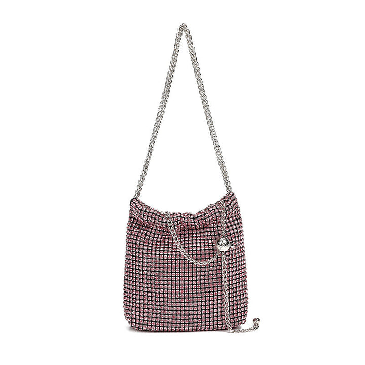Rhinestone Full Diamond Small Golden Balls Shoulder Bag Diamond Embedded Dinner Messenger Bag for Women