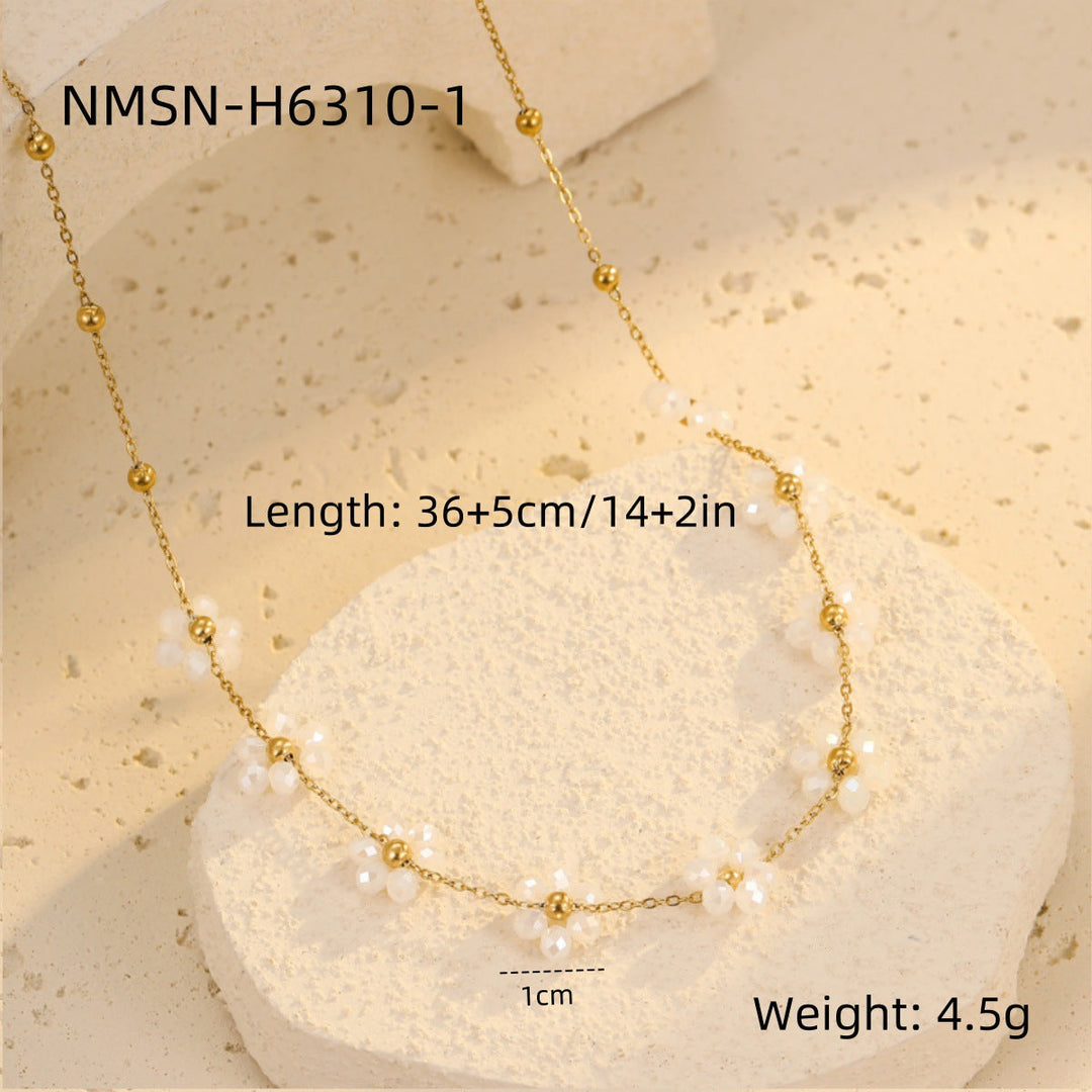 Light Luxury Necklace Fashionable Floral Clavicle Chain Small Fresh High Grade Embellished Necklace Necklace Women