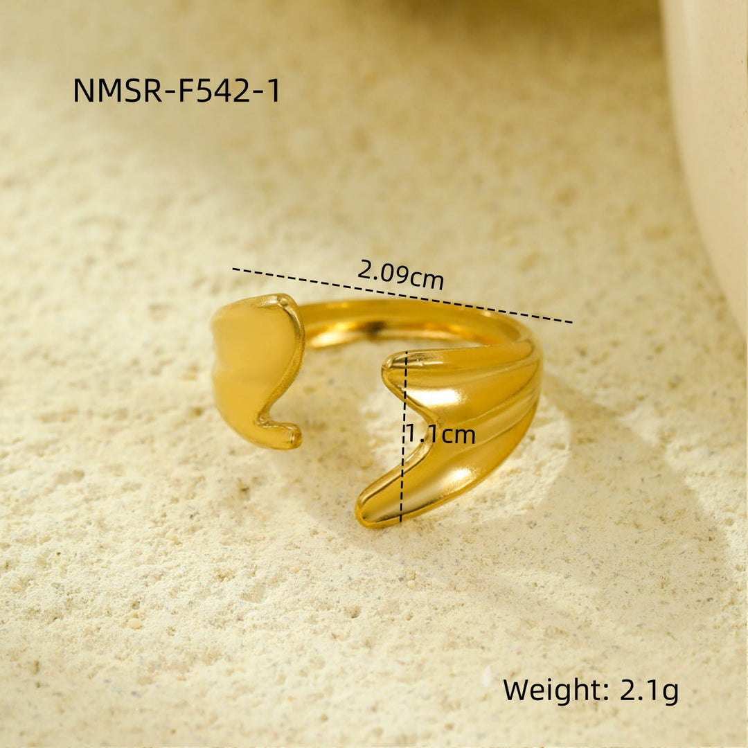 Stainless Steel Open Ring Multi Layer Geometric Abstract Hollow Out Cutout All Match Earrings Accessories