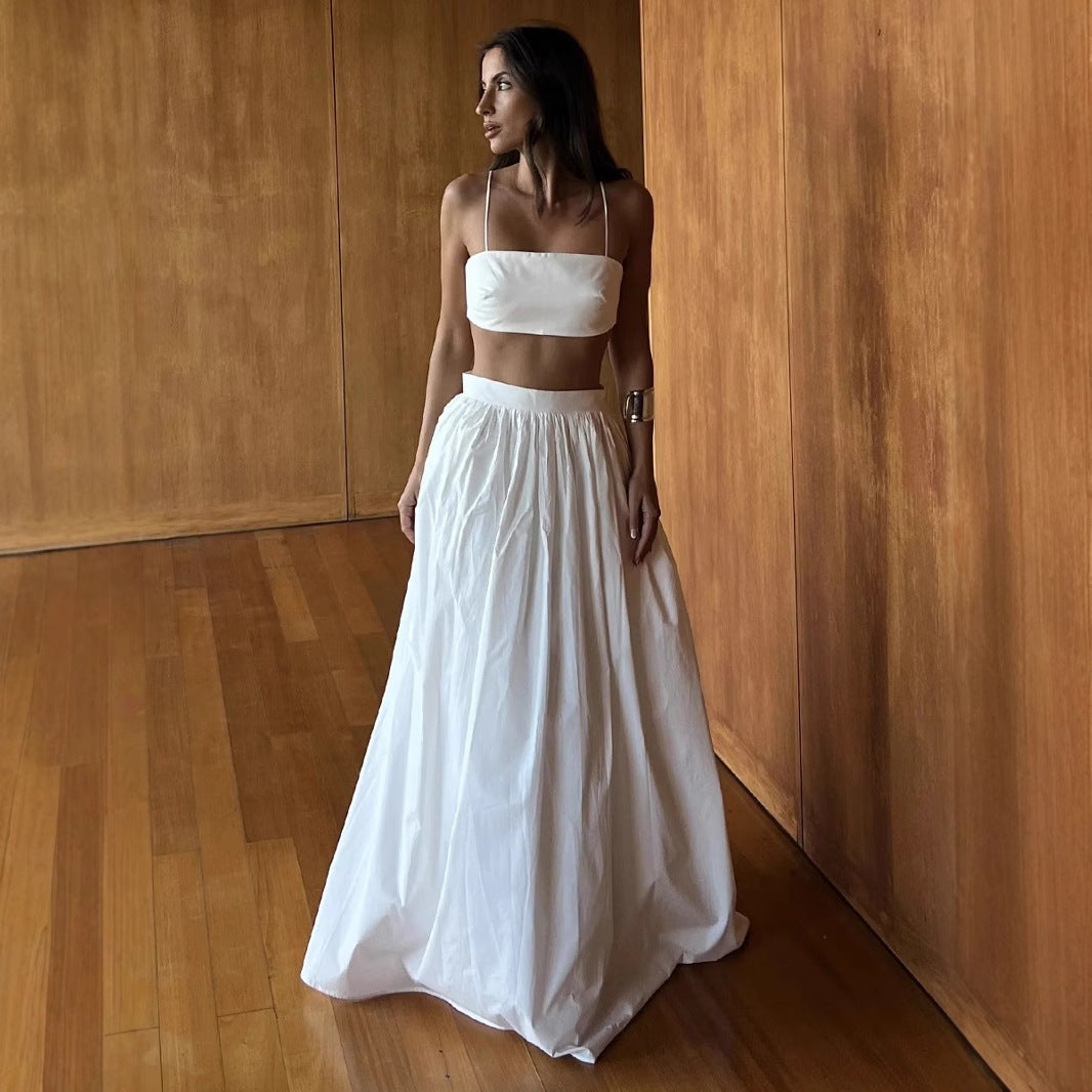Cotton Suspender Underwear Skirt Spring Summer Sexy Underwear Skirt Two Piece Sets