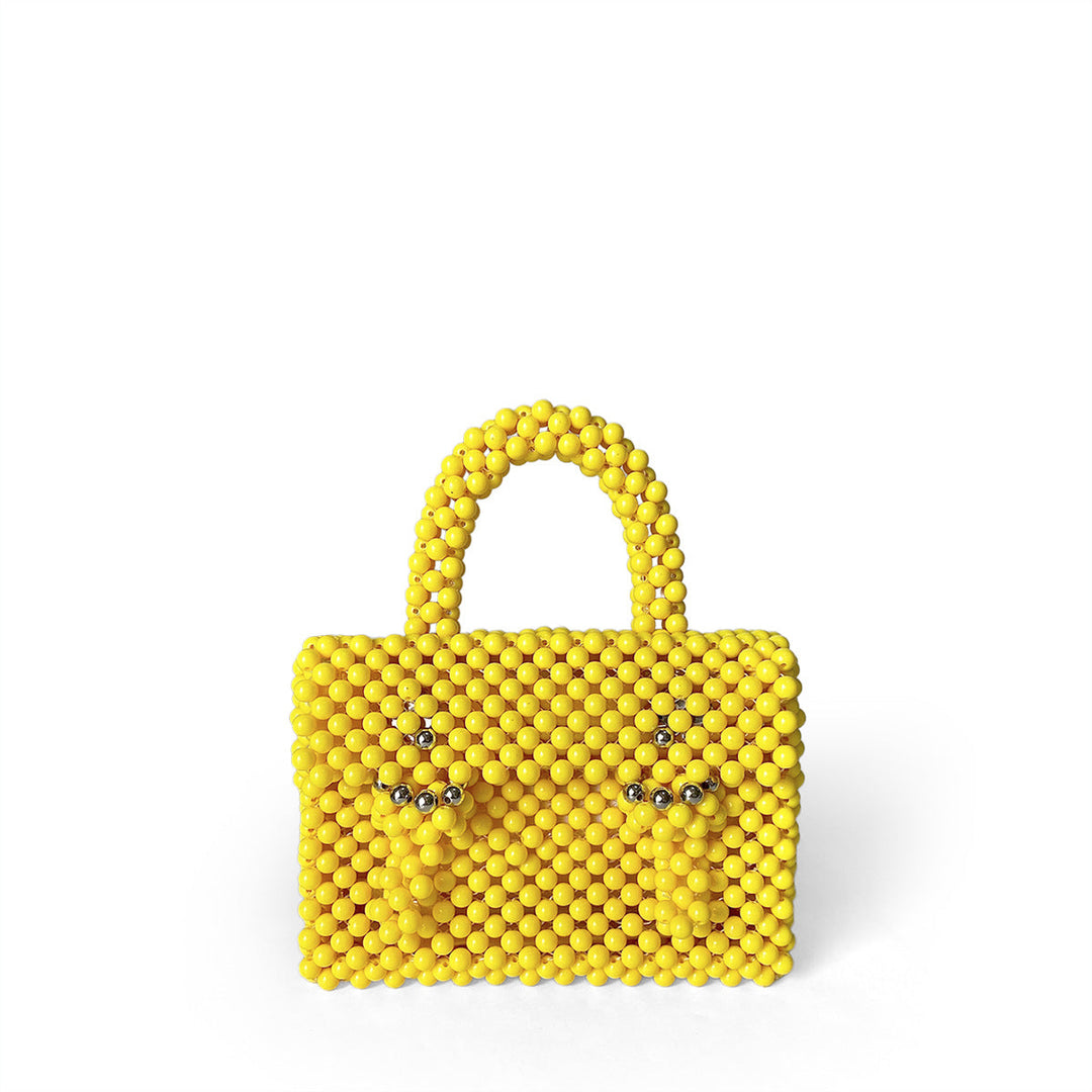 Handmade Beaded Briefcase Women Gorgeous Square Bag Casual Shoulder Crossbody Portable Finished Bag