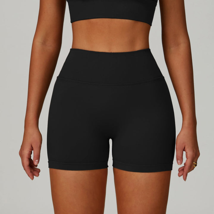Sollinarry Seamless Knitted Tight Yoga Shorts Women V Shaped Waist Outer Wear Running Sports Quick Drying Fitness Pants