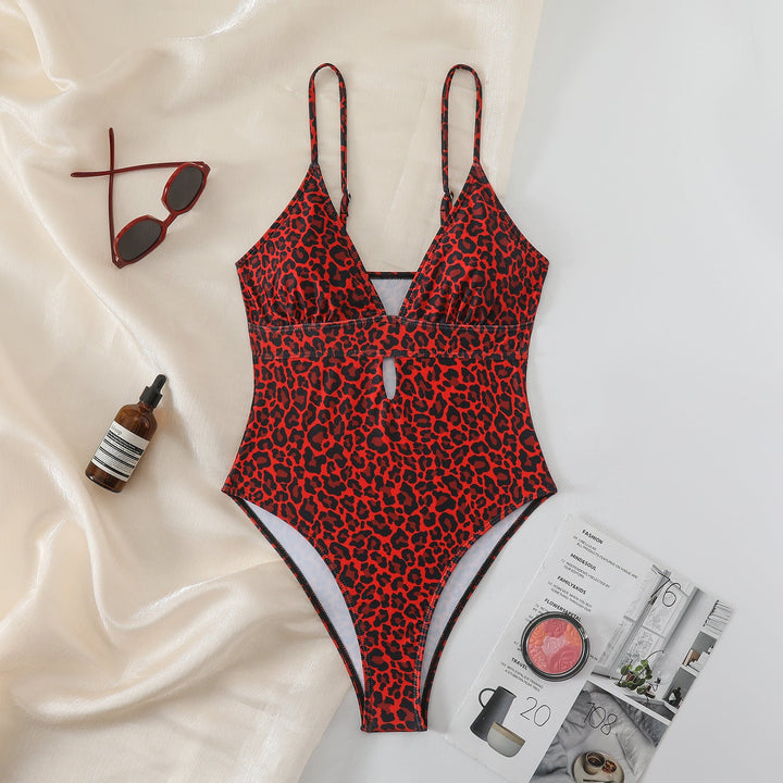 Swimsuit Slim Fit Sexy Leopard Print Backless One Piece Bikini