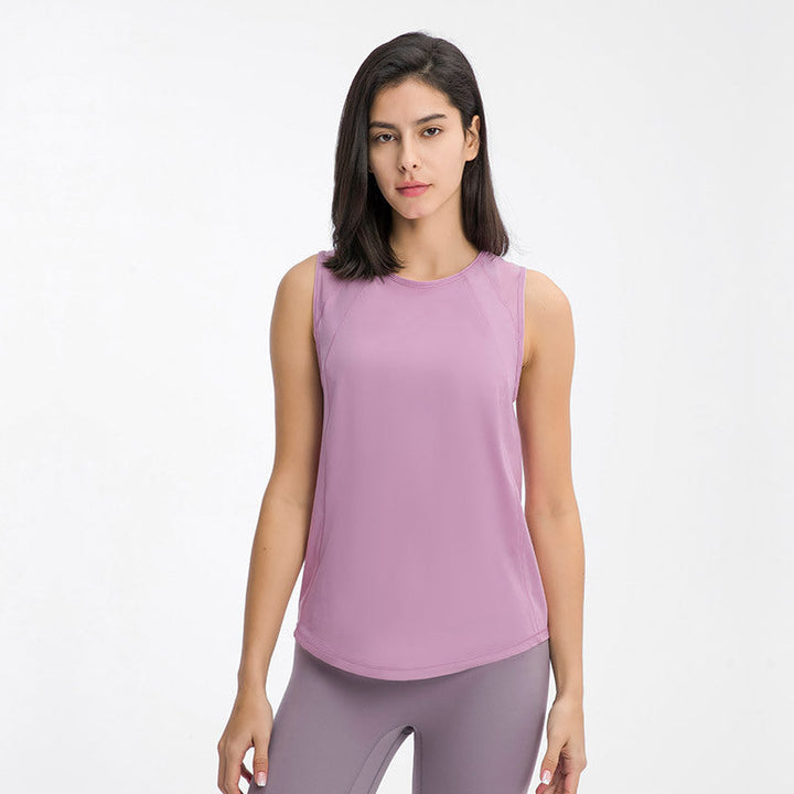 Spring Summer Back Hollow Out Cutout Sports Sleeveless T shirt Light Breathable Cooldry Workout Top