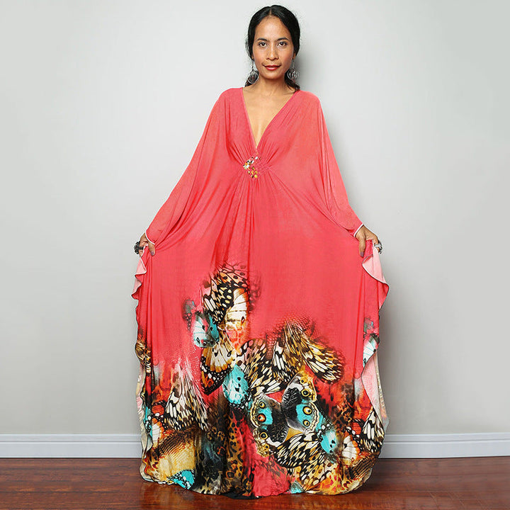 Beach Dress Loose Seaside Vacation Sun Protection Robe Beach Cover Up Swimsuit Outwear Women