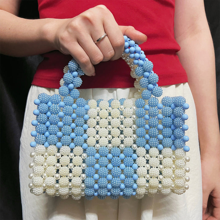 French Handmade Beaded Waxberry Beads Bag High Sense Niche Woven Dinner Party Handbag