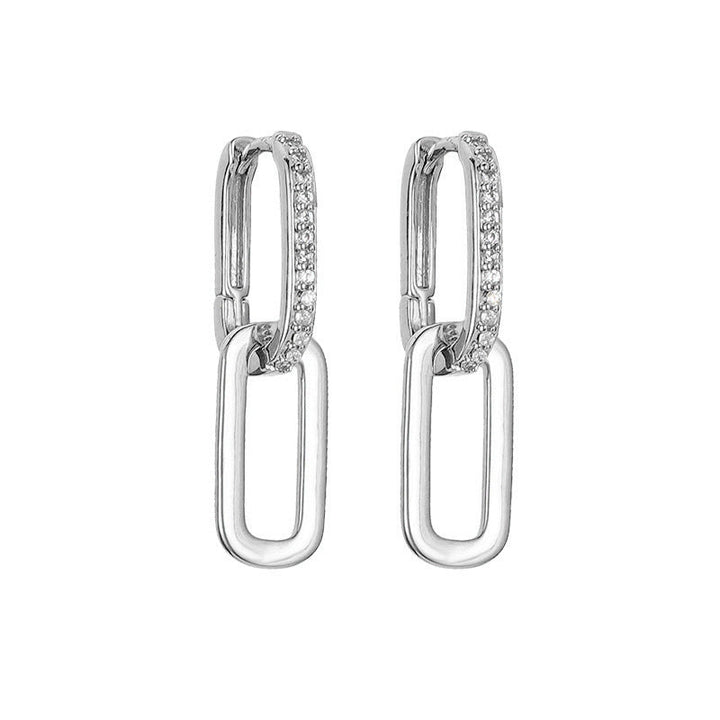 Creative Stud Earrings Inlaid Zircon Long Earrings Women Copper Earrings Internet Celebrity Accessories