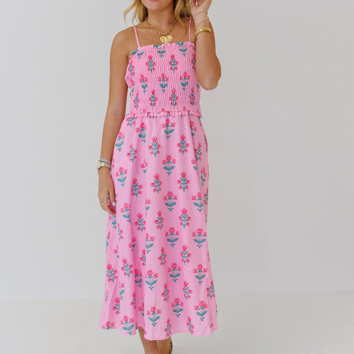 Women Urban Casual Printed Floral Pleated Sling Dress