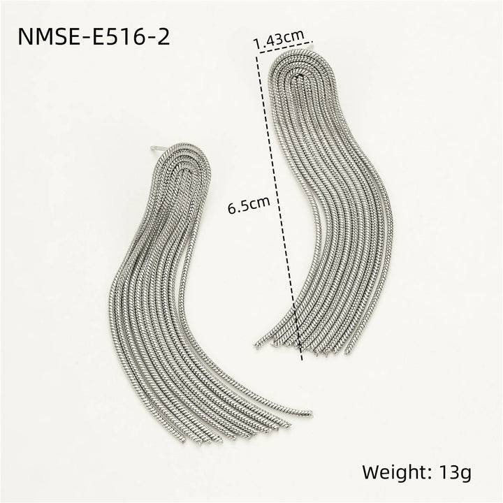 Plating Long Stainless Steel Tassel Earrings All Match Non Fading Earrings Eardrops