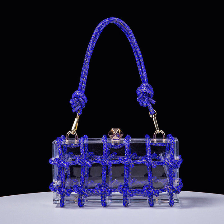 Spring Summer Alec Transparent Storage Box Handcraft Braiding Rope Small Square Bag Underarm Handbags
