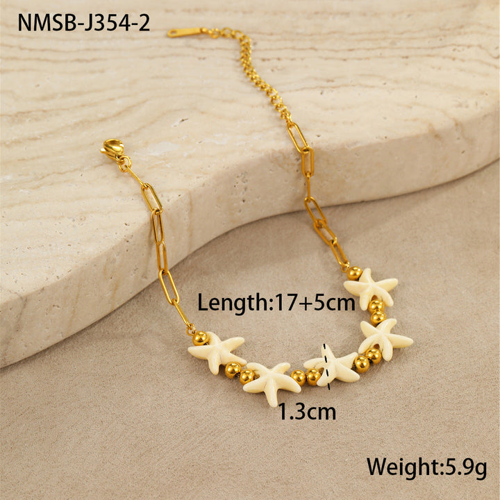 Beach Ocean Shell Necklace Stainless Steel Collarbone Necklace Bracelet Niche Summer