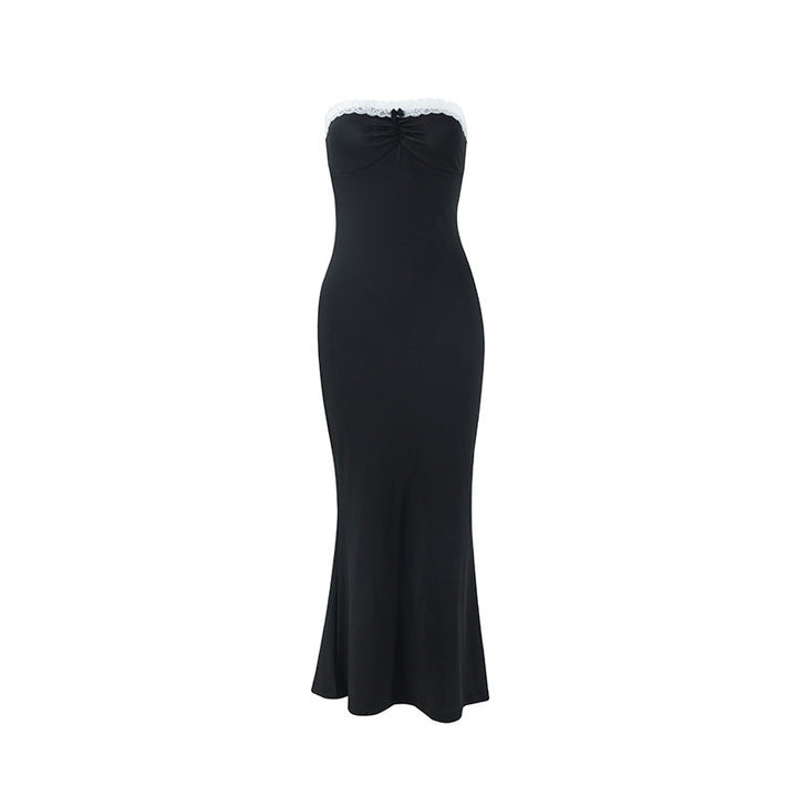 Women Clothing Summer Sexy Lace Stitching Wrapped Chest Dress