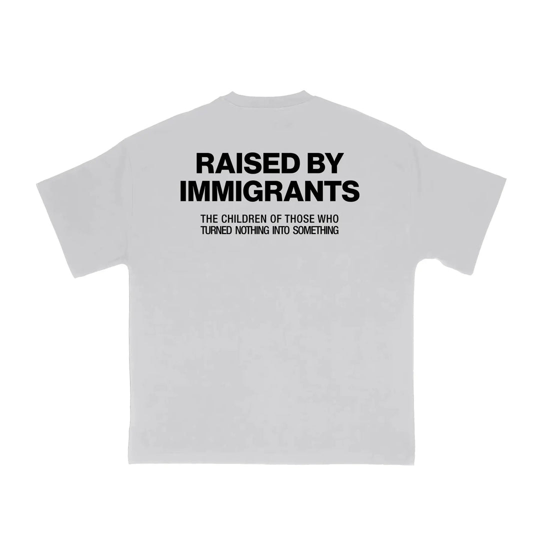 "Raised by Immigrants" Statement Tee - Empowering T-Shirt, Mexican Heritage Apparel