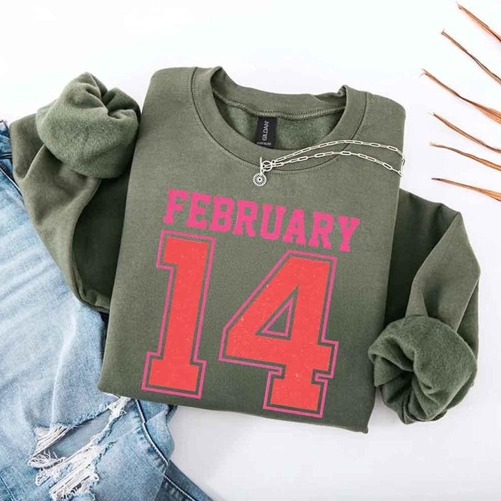 Retro Valentine’s Day Jersey Number FEBRUARY 14 Sweatshirt