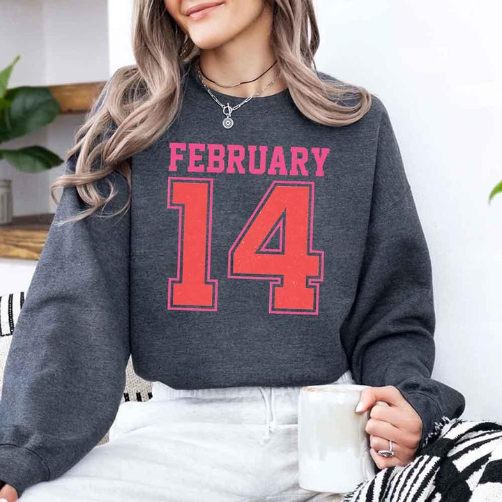 Retro Valentine’s Day Jersey Number FEBRUARY 14 Sweatshirt