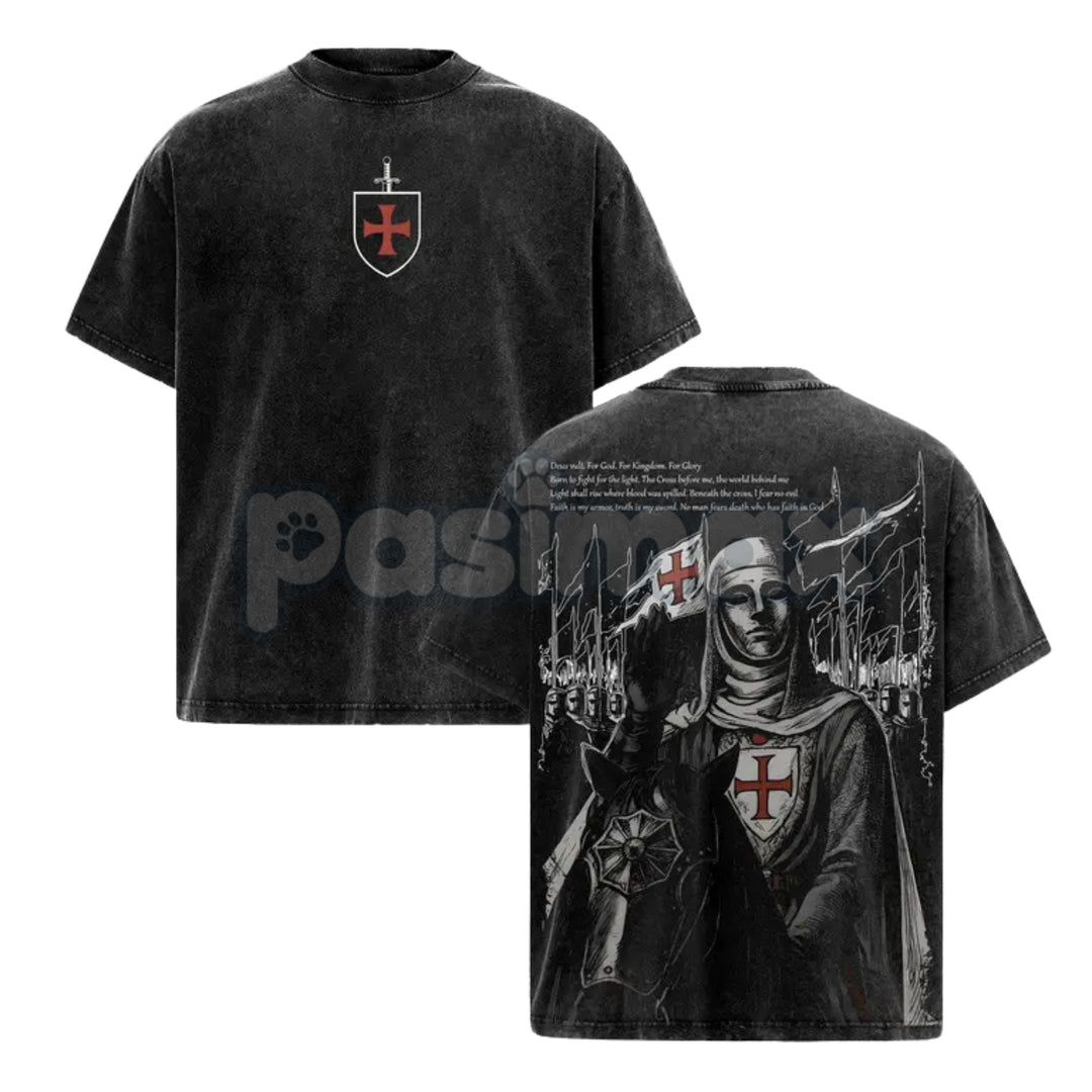 Retro Baldwin IV "The Leper King" T-Shirt – Crusader King Holy Army Vintage Washed Tee