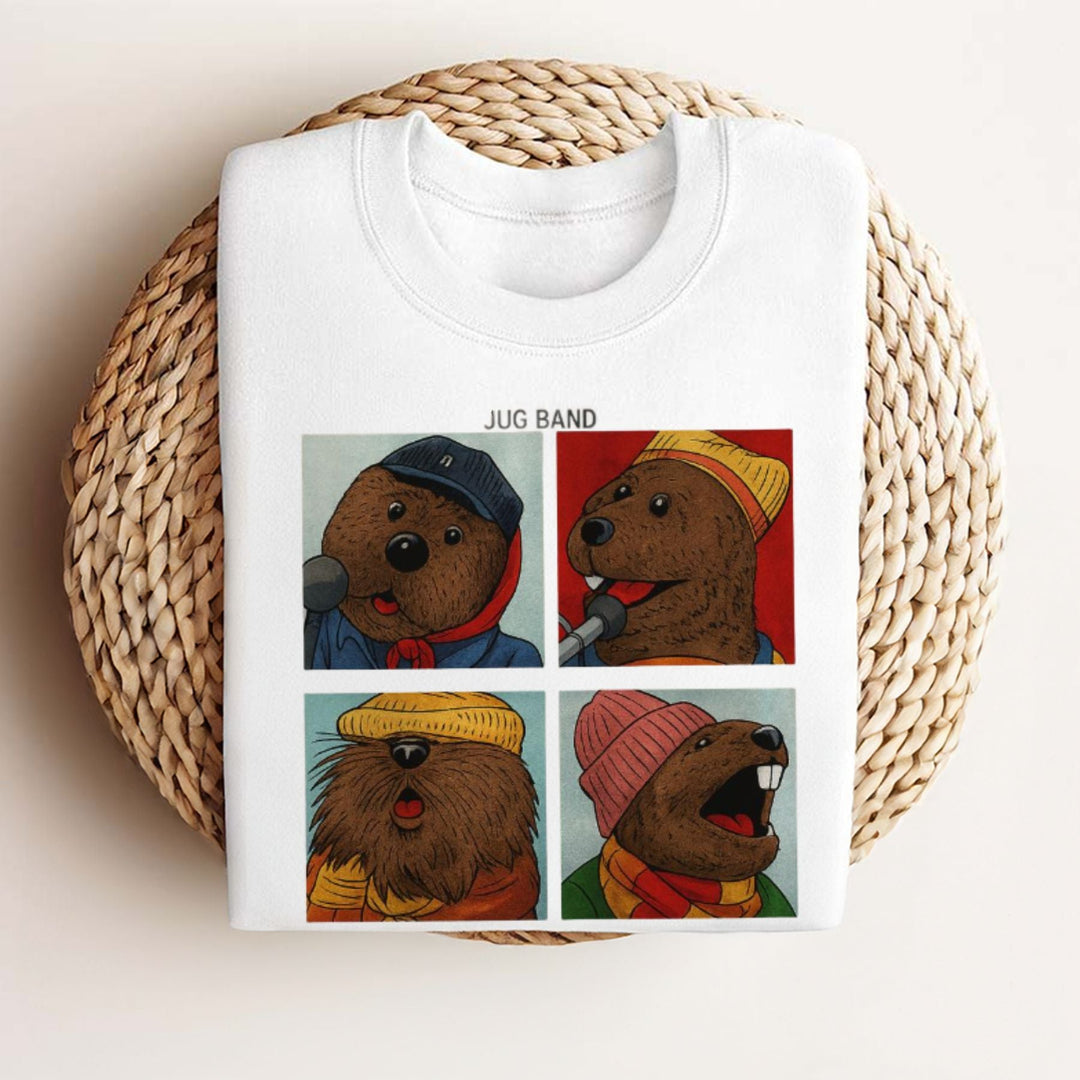 Retro Jug Band T-Shirt - Funny Animal Quartet Graphic Tee, Vintage Music Lover Shirt