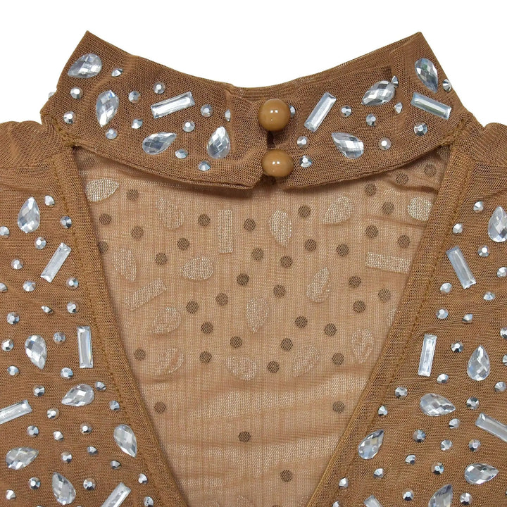 Glam See-Through Mesh Crystal Night Out Dress Birthday Outfits Vestido Women's Silver Rhinestones Long Maxi Dress