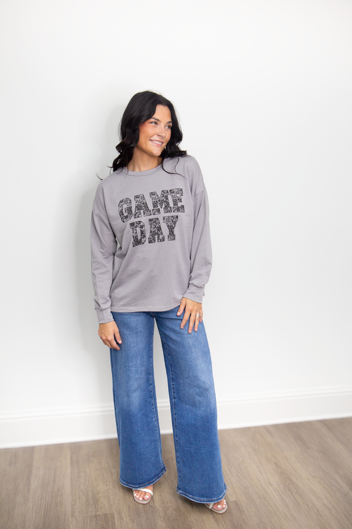 GAME DAY on Light Weight Sweatshirt, Grey