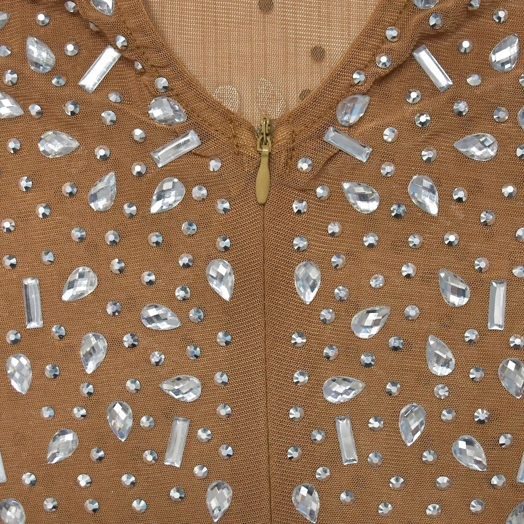 Glam See-Through Mesh Crystal Night Out Dress Birthday Outfits Vestido Women's Silver Rhinestones Long Maxi Dress