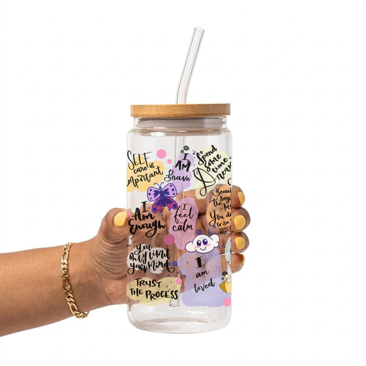 Self-Love Affirmations Glass Cup