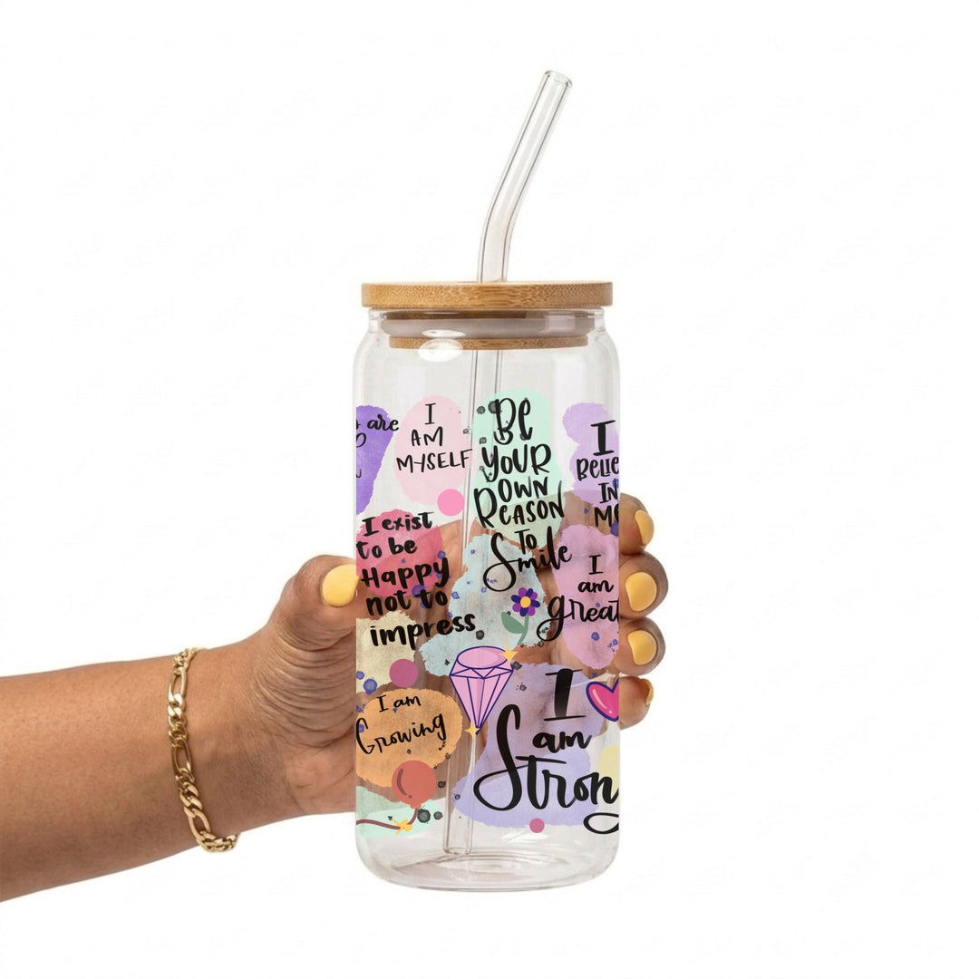 Self-Love Affirmations Glass Cup