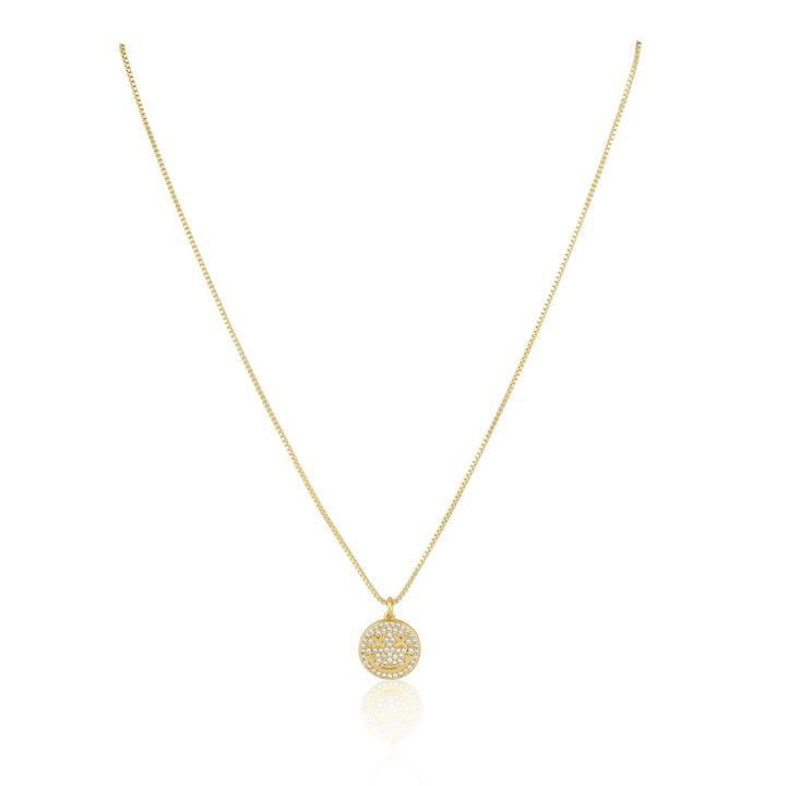 Smiley Pave Pendant Necklace
