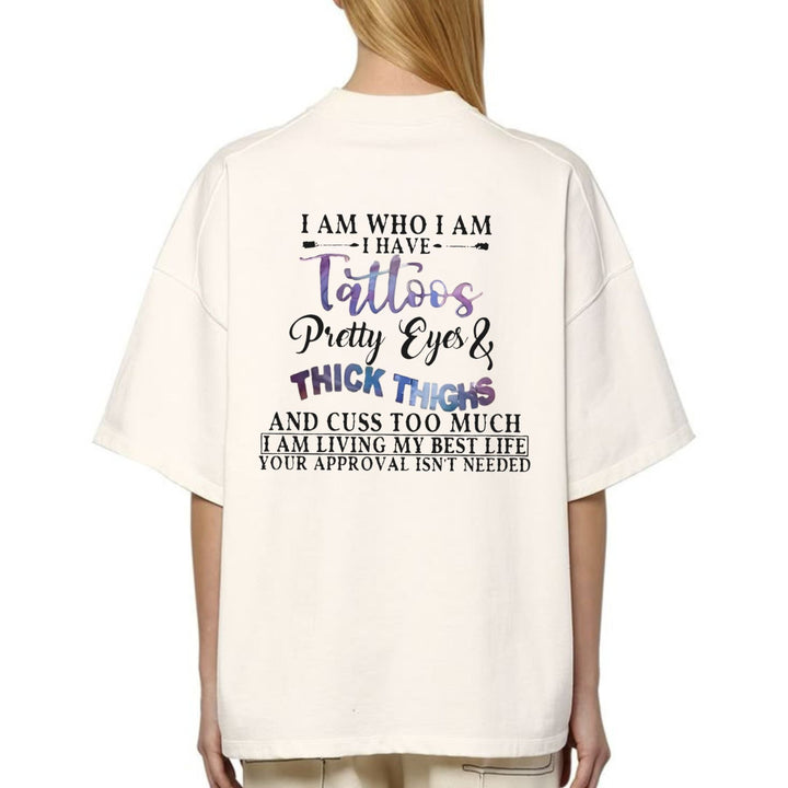 "Tattoos Pretty Eyes" Slogan Shirt - Feminist Quote Tee, Unisex Tattoo Apparel