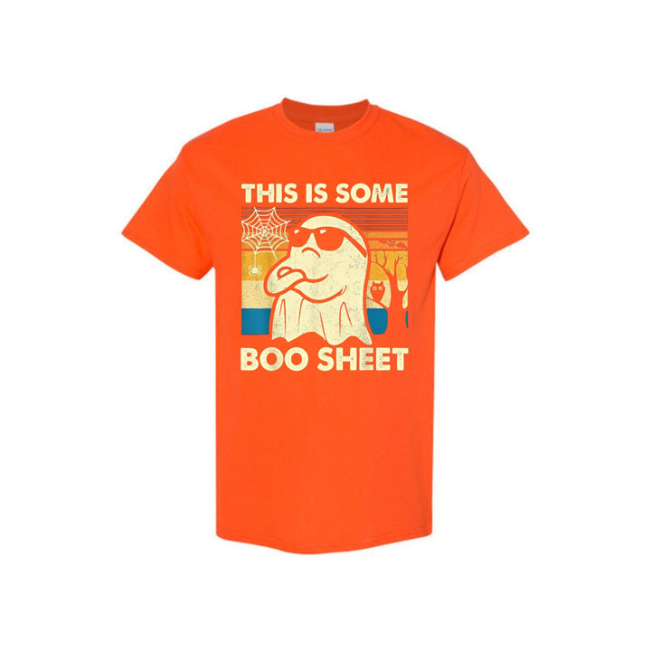"This is Some Boo Sheet" Ghost T-Shirt - Funny Retro Halloween Apparel for Men & Women