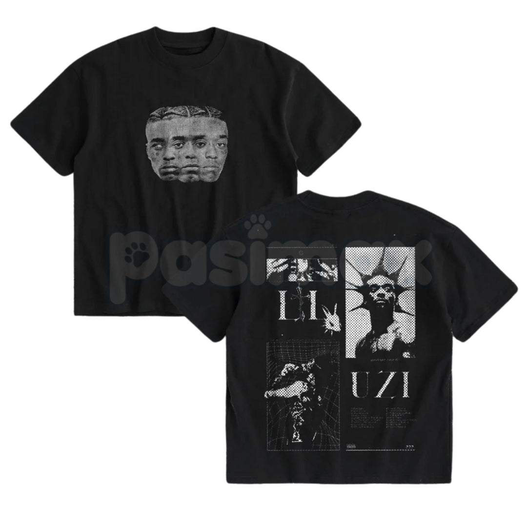 Uziii Double-Sided Heavy Cotton Graphic Tee - Premium Tactical Streetwear Shirt, Bold Urban Graphic Apparel, Heavyweight Double-Print Hypebeast Tee