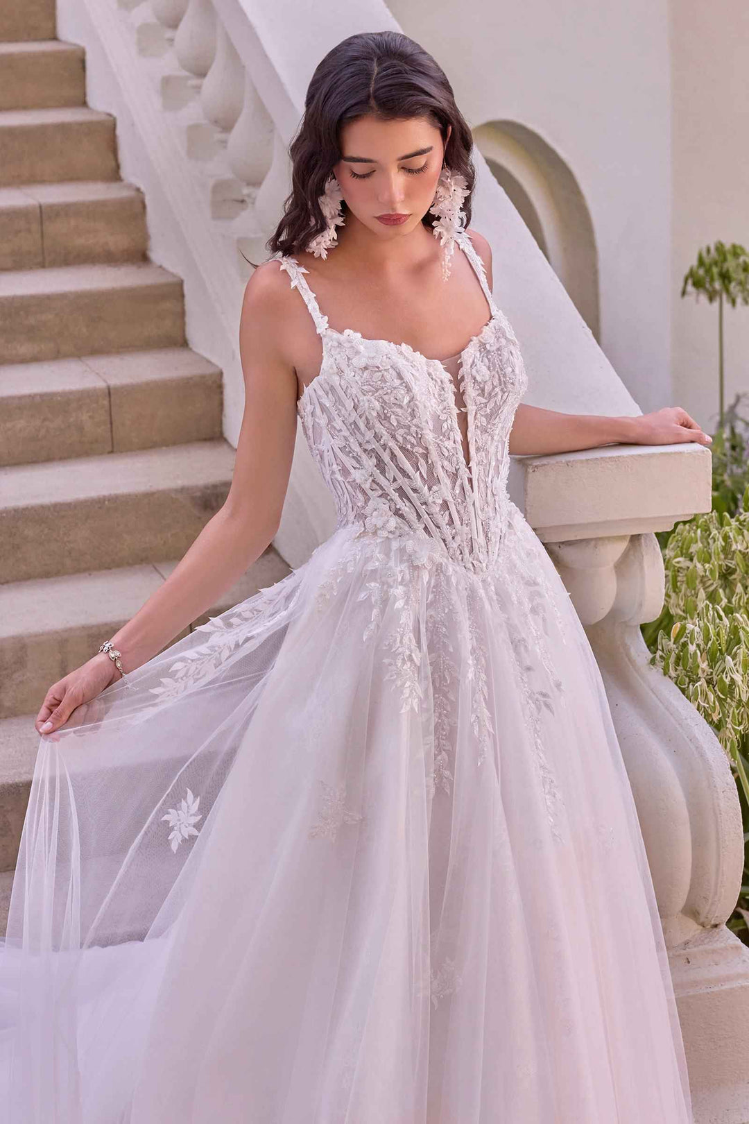 Andrea & Leo WL075 Leaf Motif Layered Tulle Wedding Ball Gown