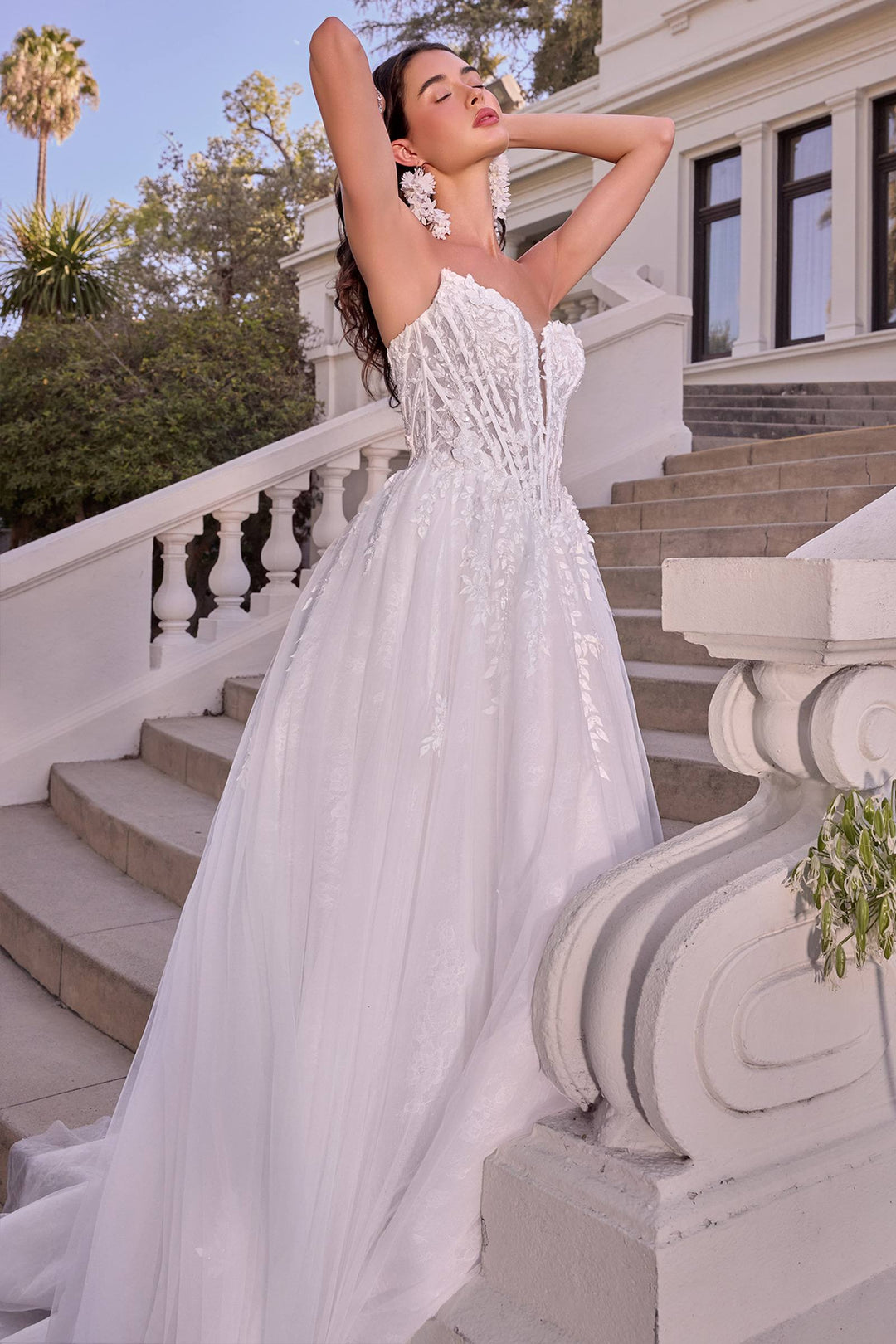 Andrea & Leo WL075 Leaf Motif Layered Tulle Wedding Ball Gown
