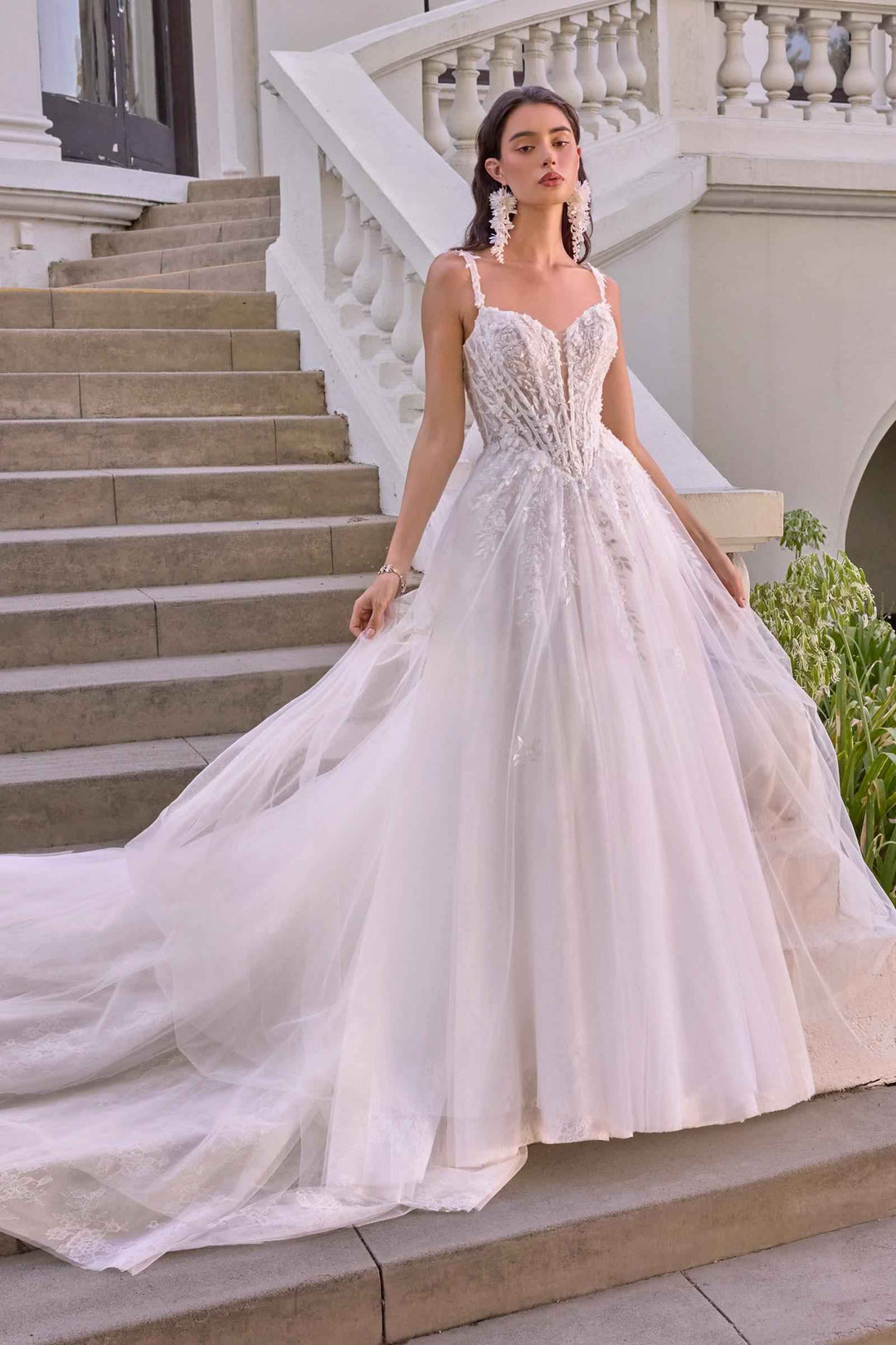 Andrea & Leo WL075 Leaf Motif Layered Tulle Wedding Ball Gown