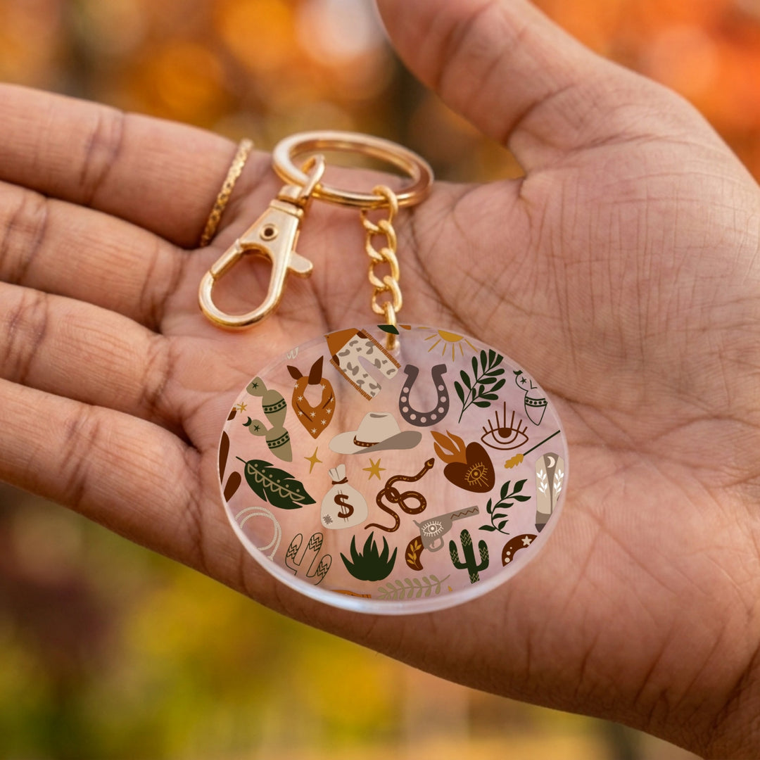 Western Soul Acrylic Keychain with Charm