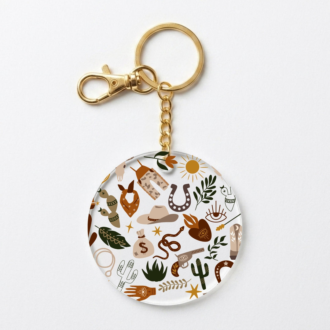 Western Soul Acrylic Keychain with Charm
